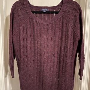 American Eagle Outfitters Maroon Crew Neck Sweater